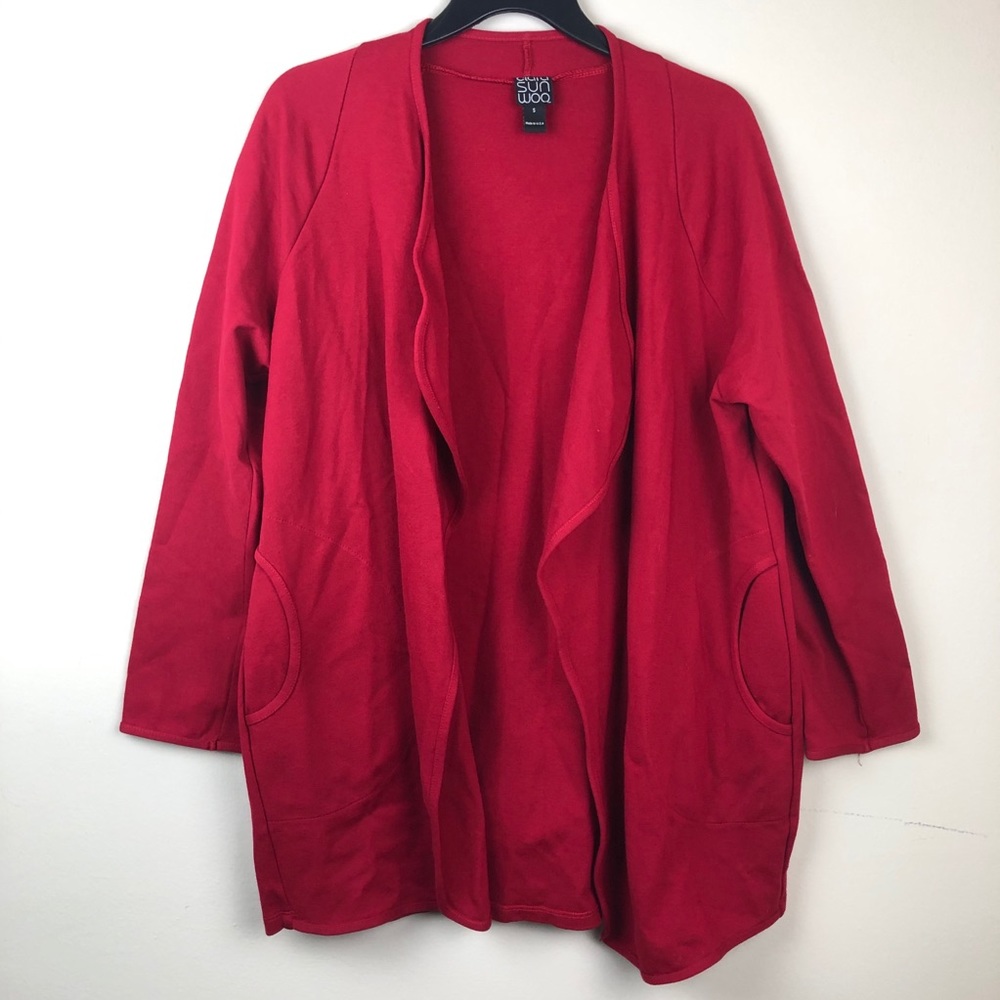 Clara Sun Woo Cardigan Small Open Front Cascading